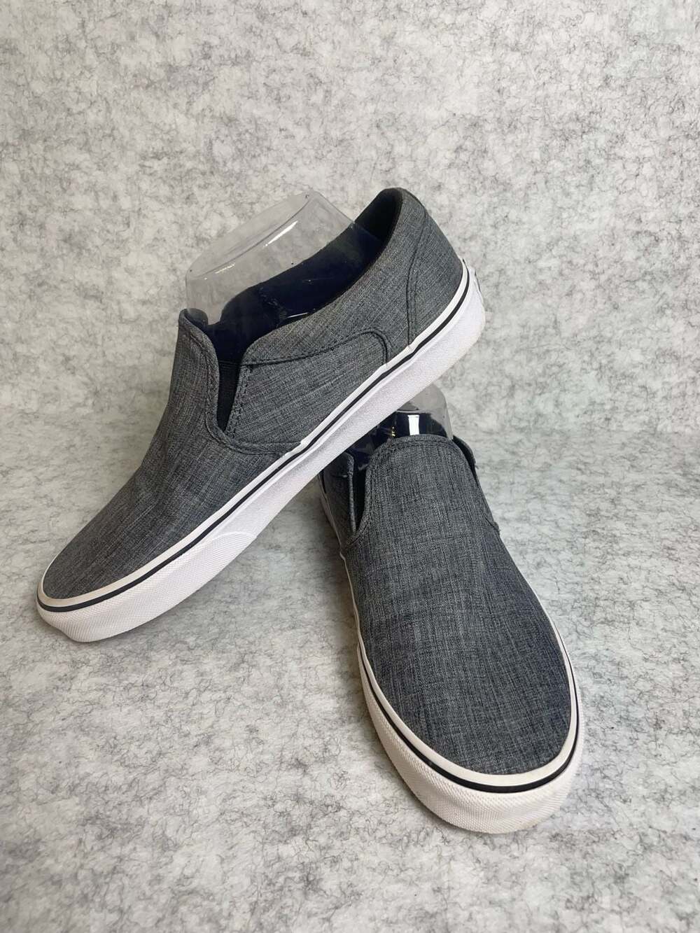Vans Asher Slip-On Charcoal Chambray Sneakers